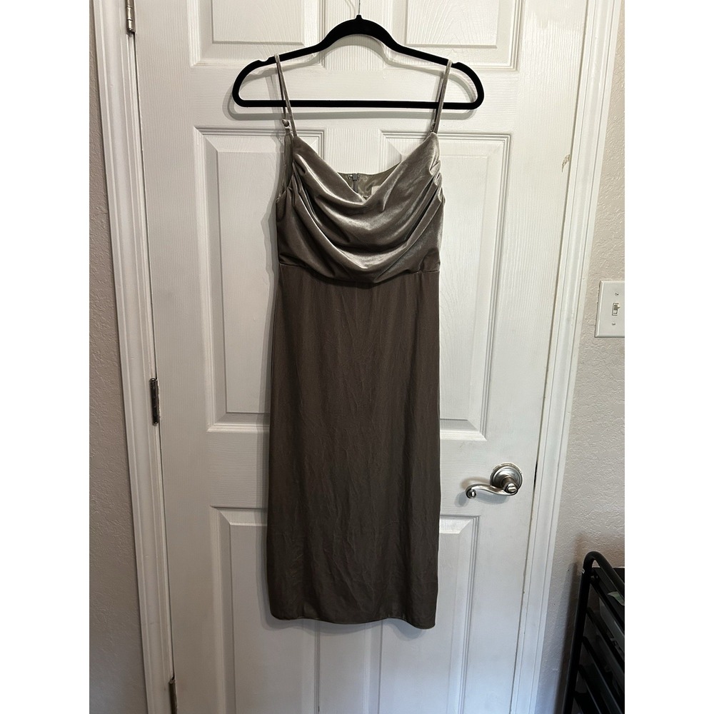 Revelry Velvet Dress 6 Cowl Neck Adjustable Straps Bridesmaid Homecoming Bra Pad